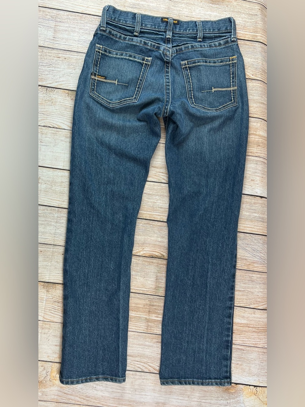 Mens Ariat Rebar M5 Edge Straight Leg Denim Blue Jeans Size 31x34